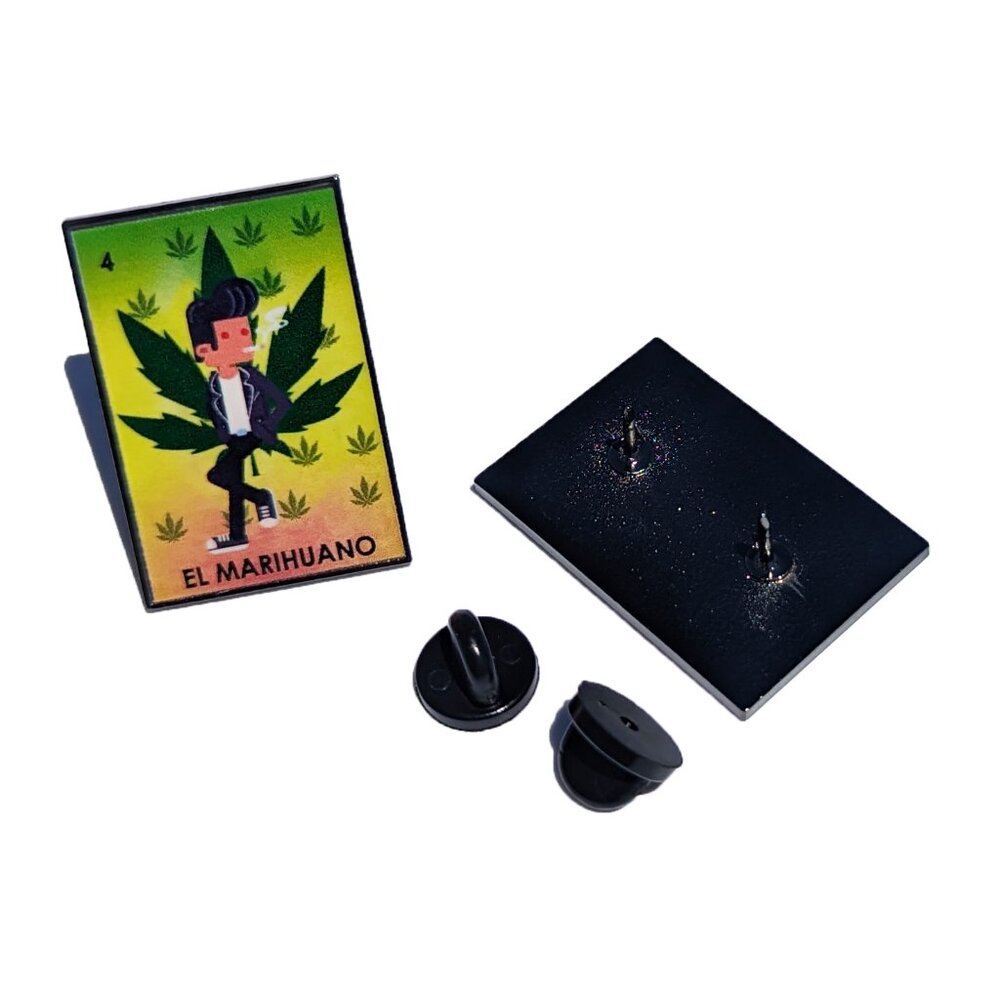 El Marihuano Pin Loteria Pin For Caps Clothing Enamel Badge Mariguano Pin